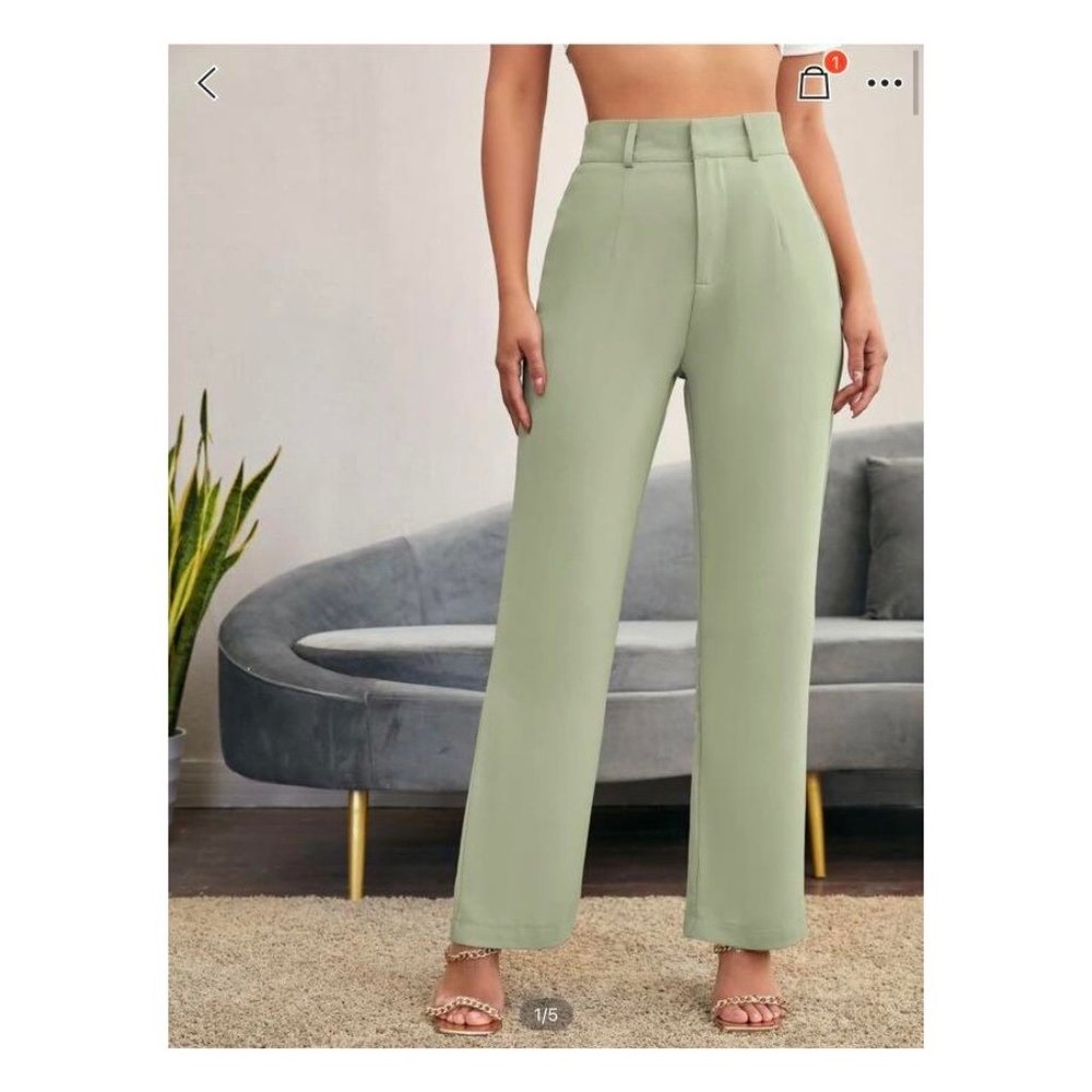 SHEIN Mint Green High Rise Tailored Wide Leg Pants Women’s Size XS (2)